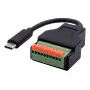 EXSYS EX-49125 USB-C stekker naar 10-pins terminalblock adapterkabel met drukknop, 15 cm, USB 3.2 Gen 1