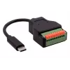 EXSYS EX-49125 USB-C stekker naar 10-pins terminalblock adapterkabel met drukknop, 15 cm, USB 3.2 Gen 1