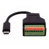 EXSYS EX-49125 USB-C stekker naar 10-pins terminalblock adapterkabel met drukknop, 15 cm, USB 3.2 Gen 1