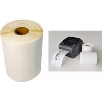 RILLPRINT 57 x 32 mm witte polypropyleen direct-thermo-etiketten voor Zebra-printers, permanente lijm, 1 rol, 1000 etiketten 85334