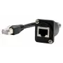EXSYS D-type RJ45 bus naar stekker adapterkabel, CAT.5e, 20 cm, zwart EX-49159