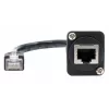 EXSYS D-type RJ45 bus naar stekker adapterkabel, CAT.5e, 20 cm, zwart EX-49159
