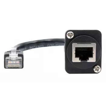 EXSYS D-type RJ45 bus naar stekker adapterkabel, CAT.5e, 20 cm, zwart EX-49159