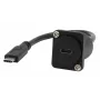 EXSYS EX-49166 D-type USB-C bus naar stekker adapterkabel, USB 3.2 Gen 2, 20 cm, zwart