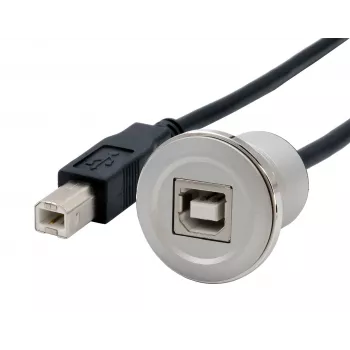 EXSYS EX-49182 USB 2.0 inbouw-adapterkabel, USB B bus naar USB B stekker, 30 cm, metalen behuizing