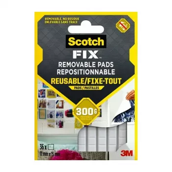 3M Scotch-Fix montagevierkantjes 11 mm x 15 mm wit 64-pack 7100263372