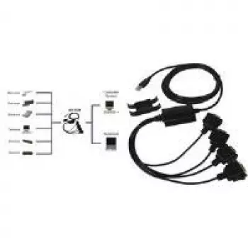 EXSYS EX-1324 USB 2.0 naar 4-poorts RS-232 serieel adapter, metalen behuizing, FTDI-chipset, 921,6 Kbps, DB9 stekker