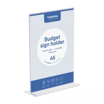 EUROPEL Budget tafeldisplay DIN A5, dubbelzijdig, polystyreen, transparant 351006