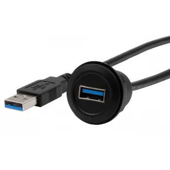 EXSYS EX-49220 USB 3.2 Gen 1 inbouw-adapterkabel, Type-A bus naar stekker, 30 cm, zwart