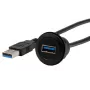 EXSYS EX-49220 USB 3.2 Gen 1 inbouw-adapterkabel, Type-A bus naar stekker, 30 cm, zwart