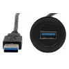 EXSYS EX-49220 USB 3.2 Gen 1 inbouw-adapterkabel, Type-A bus naar stekker, 30 cm, zwart