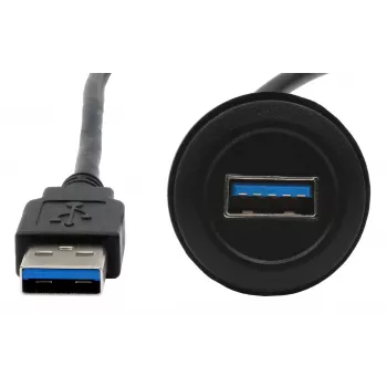 EXSYS EX-49220 USB 3.2 Gen 1 inbouw-adapterkabel, Type-A bus naar stekker, 30 cm, zwart