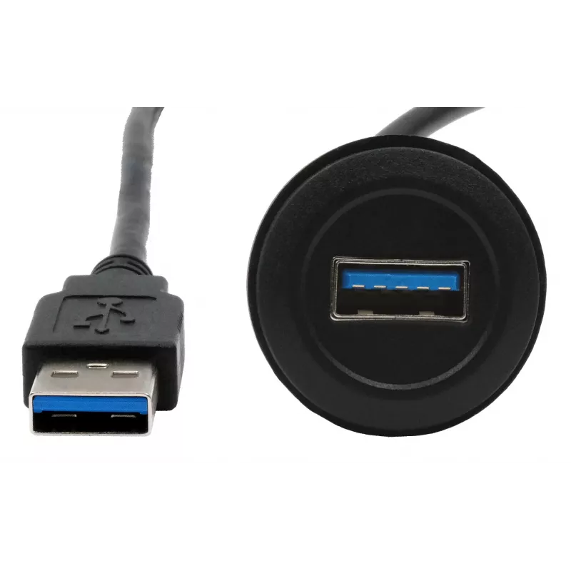 EXSYS EX-49220 USB 3.2 Gen 1 inbouw-adapterkabel, Type-A bus naar stekker, 30 cm, zwart
