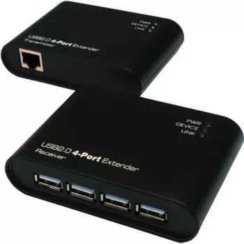 EXSYS EX-1445 Gigabit Ethernet extender kit via 2-draads, 500 m, zwart