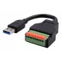 EXSYS EX-49127 USB-A stekker naar 10-pin terminalblock adapterkabel met drukknop, USB 3.2 Gen 1, 15 cm