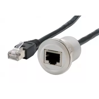 EXSYS EX-49184 paneelmontage adapterkabel, RJ45 bus naar stekker, 30 cm, afgeschermd, metaal