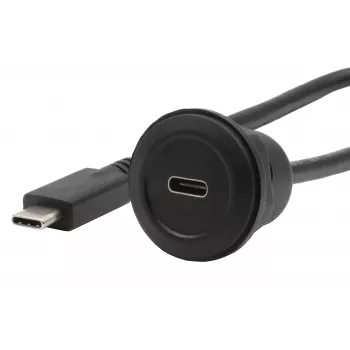 EXSYS EX-49222 USB-C paneelmontage adapterkabel, USB 3.2 Gen 2, 10Gbps, 100W PD, 30cm