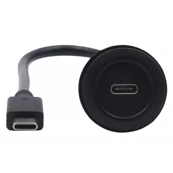 EXSYS EX-49222 USB-C paneelmontage adapterkabel, USB 3.2 Gen 2, 10Gbps, 100W PD, 30cm