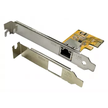 EXSYS EX-6071C PCI Express Gigabit Ethernet kaart, 1x RJ45, Realtek, Low Profile Bracket meegeleverd