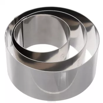 Metaltex ronde roestvrij staal kookringen, 3er-set, zilver, 45 mm hoogte 204536010
