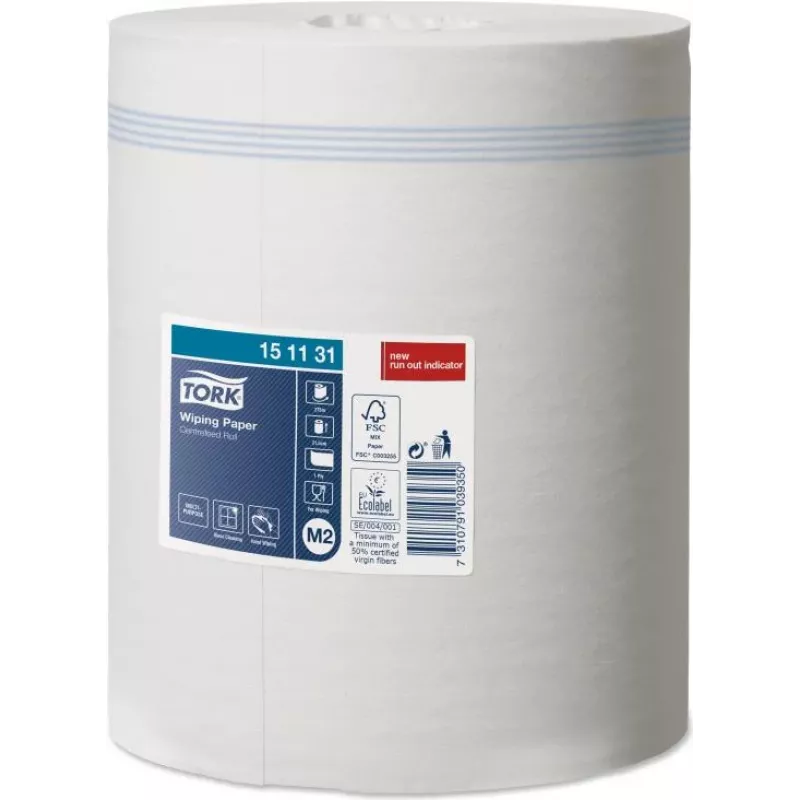 Tork wegwerpdoek 151131, 1-laags, wit, 21,5 cm x 275 m, 6 rollen/pack