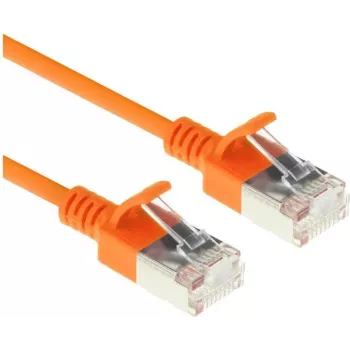 ACT DC7130 0,15m LSZH U/FTP CAT6A datacenter slimline patchkabel snagless RJ45 oranje
