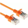 ACT DC7130 0,15m LSZH U/FTP CAT6A datacenter slimline patchkabel snagless RJ45 oranje