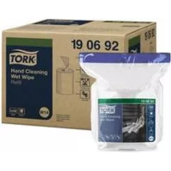 TORK 190692 premium handreinigingsdoekjes, 58 stuks, 300 x 270 mm, oplosmiddelvrij, pH-neutraal, aloë vera & glycerine, hersluitbare verpakking