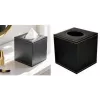 DEFLECTO DEFTISSQU vierkante kunstlederen tissuebox-hoes in zwart