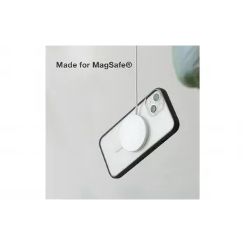 Woodcessories ECO643 iPhone 14 Plus hoes - milieuvriendelijke zwarte & transparante achterkant
