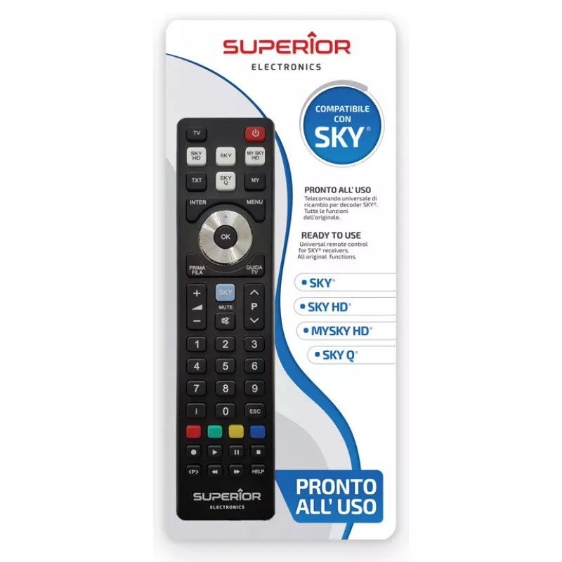 SUPERIOR ELECTRONICS vervangende afstandsbediening SUPTRB027 voor Sky - zwart