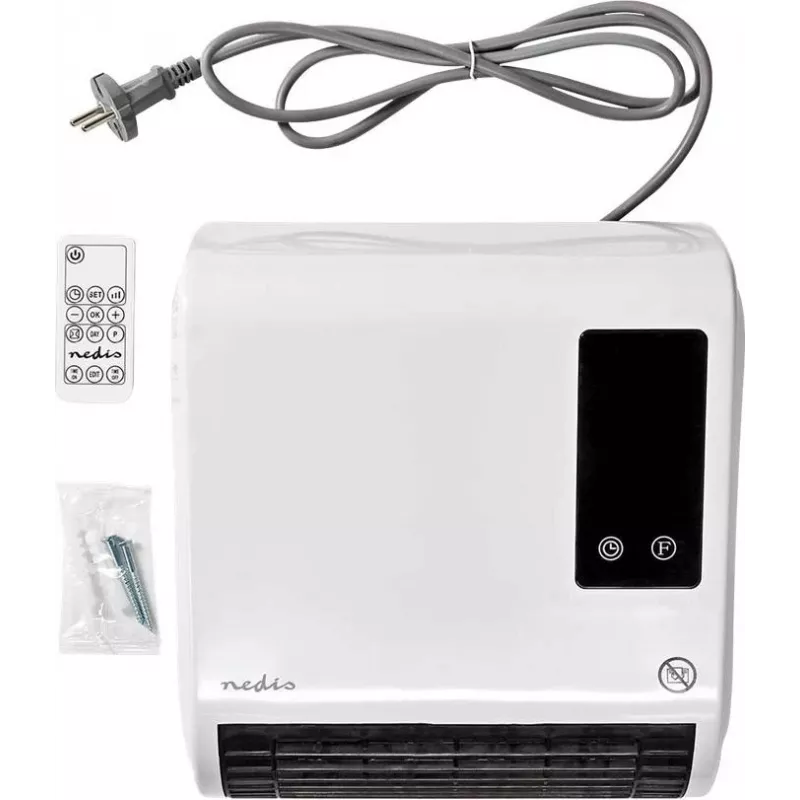 Nedis HTBA20WT keramische heteluchtkachel 1500 W wit/grijs voor tot 20 m²