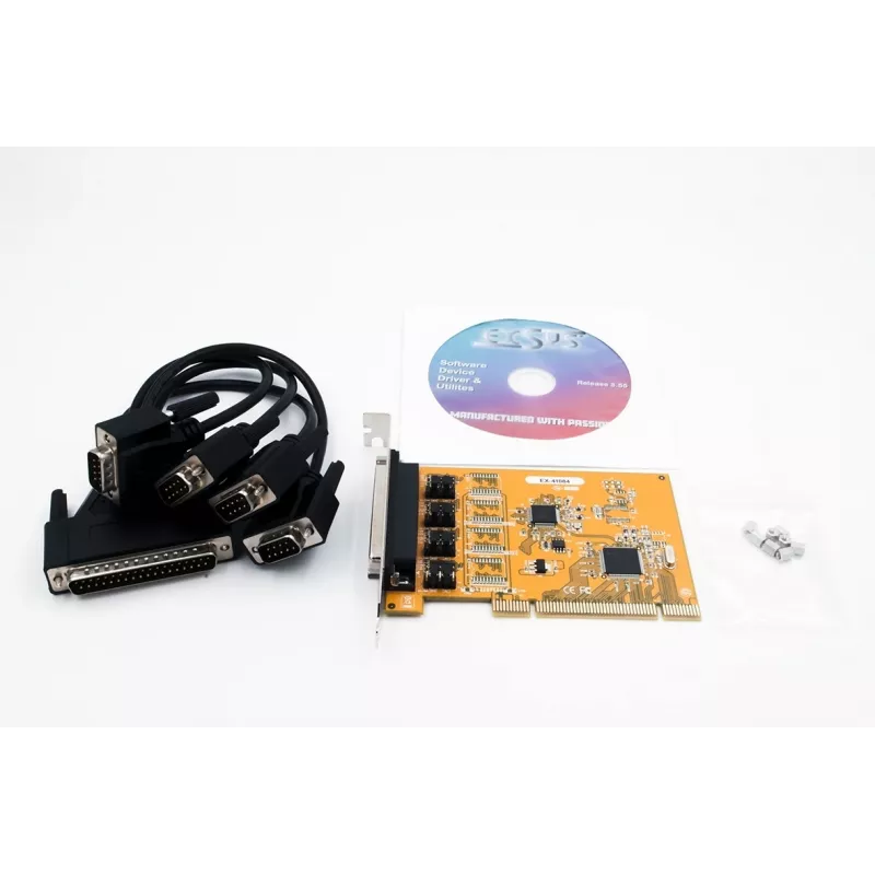 EXSYS 4-poorts RS-232 PCI seriële kaart met FTDI-chipset (EX-41084)