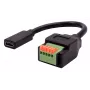 EXSYS EX-49122 USB-C bus naar 5-pins klemmenblok adapter met drukknop, USB 2.0, 15 cm
