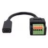 EXSYS EX-49122 USB-C bus naar 5-pins klemmenblok adapter met drukknop, USB 2.0, 15 cm
