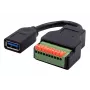 EXSYS EX-49126 USB-A bus naar 10-pins terminalblock adapterkabel met drukknop, USB 3.2 Gen 1, 15 cm