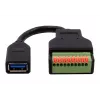 EXSYS EX-49126 USB-A bus naar 10-pins terminalblock adapterkabel met drukknop, USB 3.2 Gen 1, 15 cm