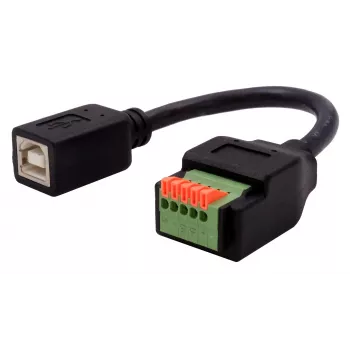 EXSYS EX-49130 USB 2.0 adapter USB-B bus naar 5-pins terminalblock met drukknop, 15 cm