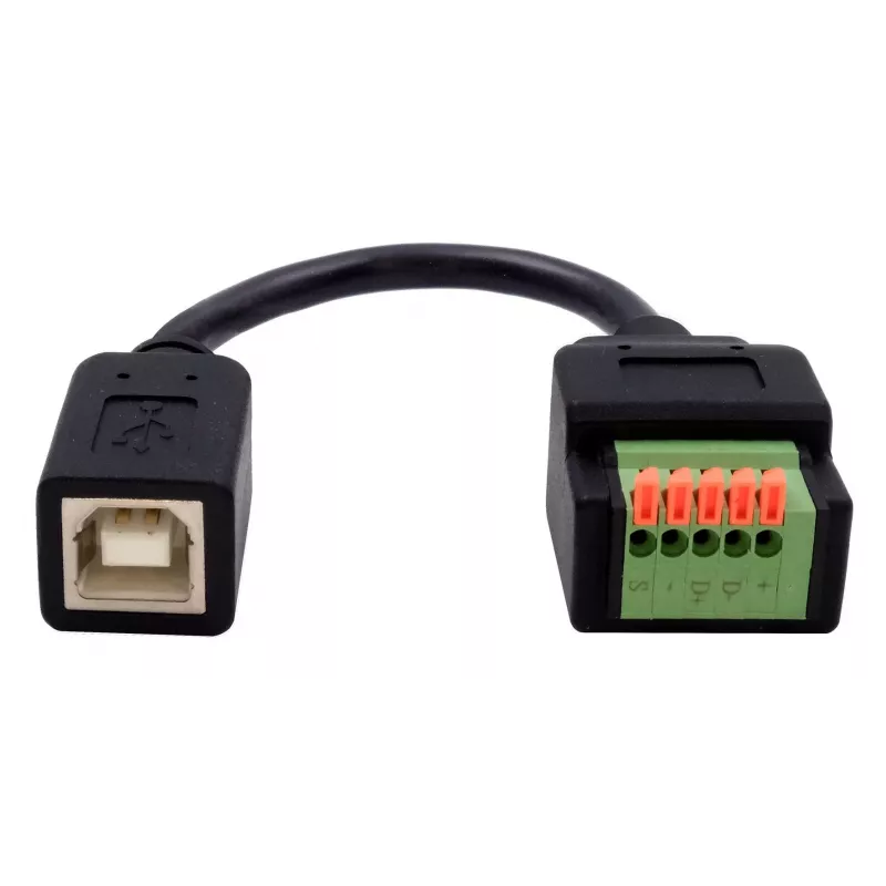 EXSYS EX-49130 USB 2.0 adapter USB-B bus naar 5-pins terminalblock met drukknop, 15 cm