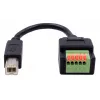 EXSYS USB-B stekker naar 5-pins terminalblock adapterkabel met drukknop, USB 2.0, 15 cm EX-49131