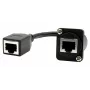 EXSYS D-type inbouw-RJ45-koppeling, bus naar bus, CAT.5e, 20 cm, afgeschermd, zwart EX-49160