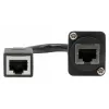 EXSYS D-type inbouw-RJ45-koppeling, bus naar bus, CAT.5e, 20 cm, afgeschermd, zwart EX-49160