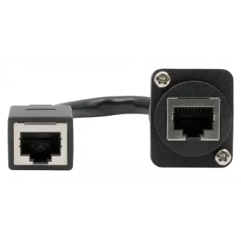 EXSYS D-type inbouw-RJ45-koppeling, bus naar bus, CAT.5e, 20 cm, afgeschermd, zwart EX-49160