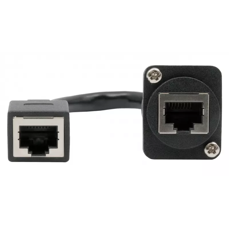 EXSYS D-type inbouw-RJ45-koppeling, bus naar bus, CAT.5e, 20 cm, afgeschermd, zwart EX-49160