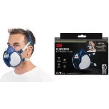 3M herbruikbaar halfmasker ademhalingsmasker 4279+, ABEK1P3, blauw/wit, onderhoudsvrij, geïntegreerde filters 4279-1