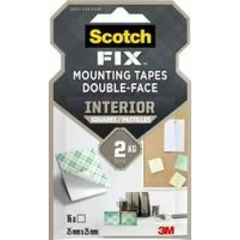 3M Scotch-Fix montagevierkantjes voor binnen 25 mm x 25 mm wit (12-pack) 7100263584
