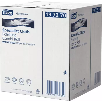 Tork Premium polijst- en reinigingsrol, 1-laags, wit, 171 m, non-woven, voor W1/W2/W3 dispensers, 1 rol (197270)