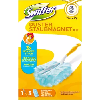 Swiffer stofmagneet starterset Olympia – droogstofwisserset met steel en 5 elektrostatische doekjes
