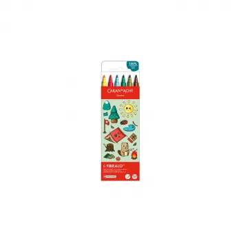 Caran d'Ache Fibralo Kawaii Swiss viltstiften, 6-delige set, inkt op waterbasis 185.804
