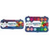 GIOTTO plakkaatverfset, 12 kleuren, 30 mm napjes, hoge dekking, kunststof etui, inclusief penselen (F351200)